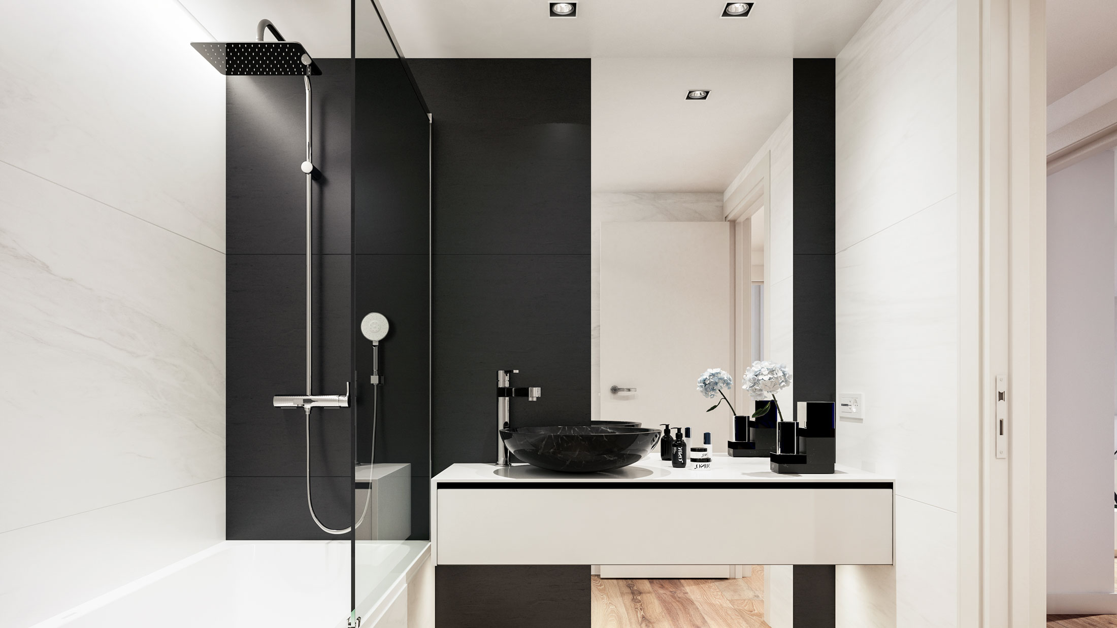 Baño secundario con bañera.